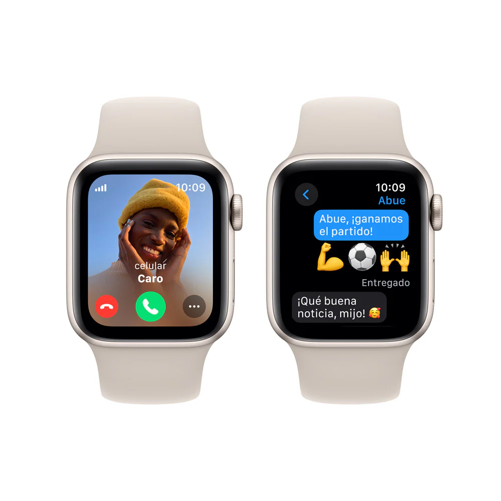 Apple Watch SE GPS + Cellular • Caja de aluminio blanco estelar de 40 mm • Correa deportiva blanco estelar - S/M - Image 4