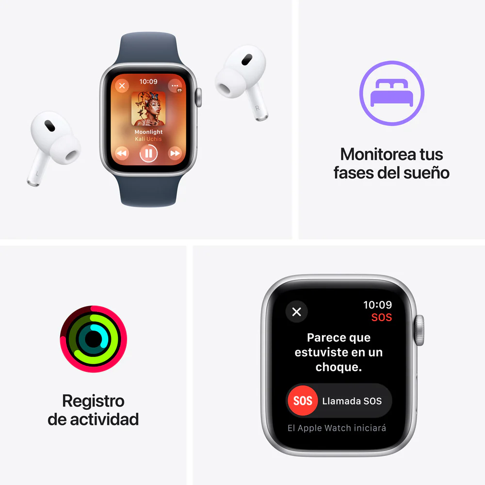 Apple Watch SE GPS + Cellular • Caja de aluminio color medianoche de 40 mm • Correa deportiva color medianoche - S/M - Image 7