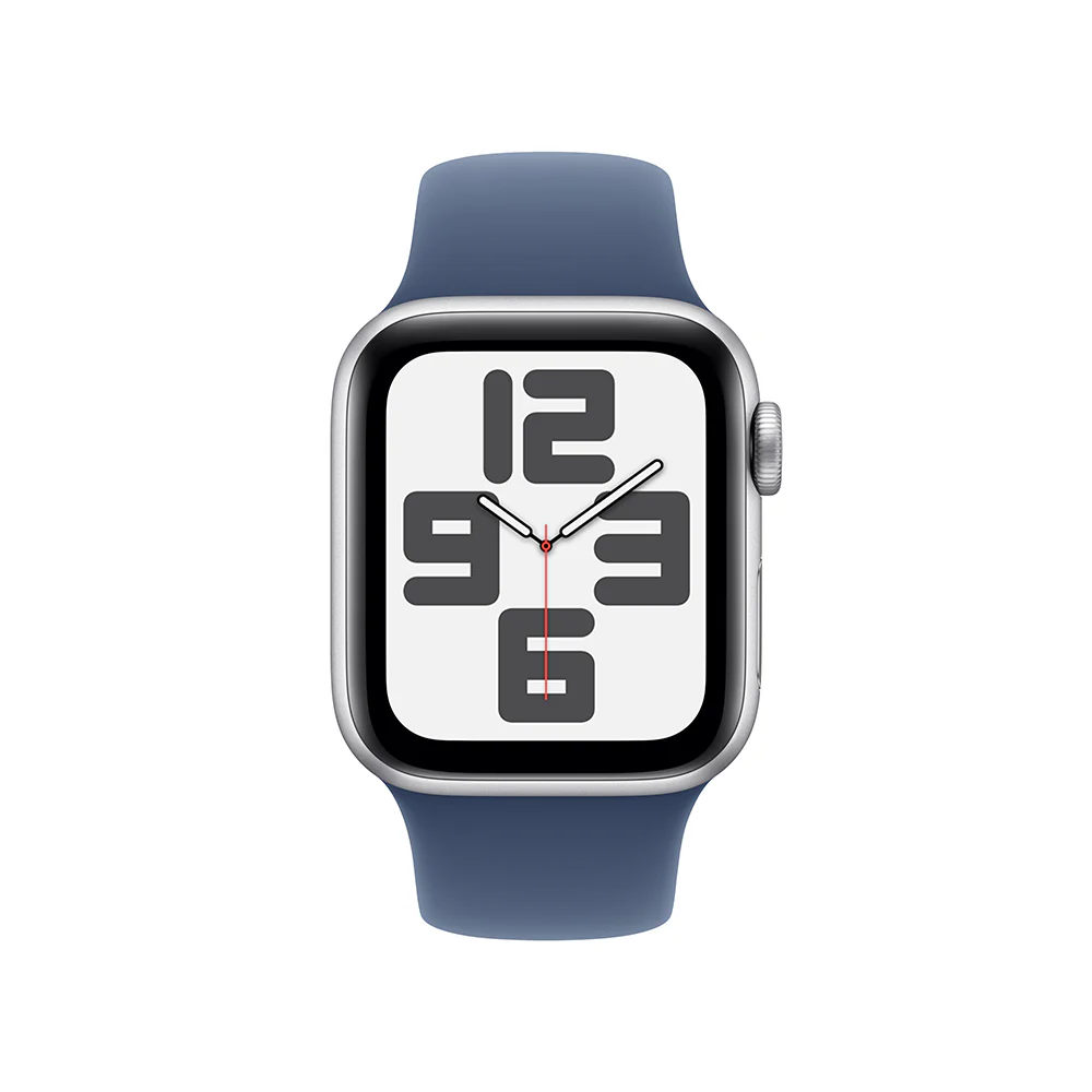 Apple Watch SE GPS • Caja de aluminio color plata de 40 mm • Correa deportiva azul denim - M/L - Image 2