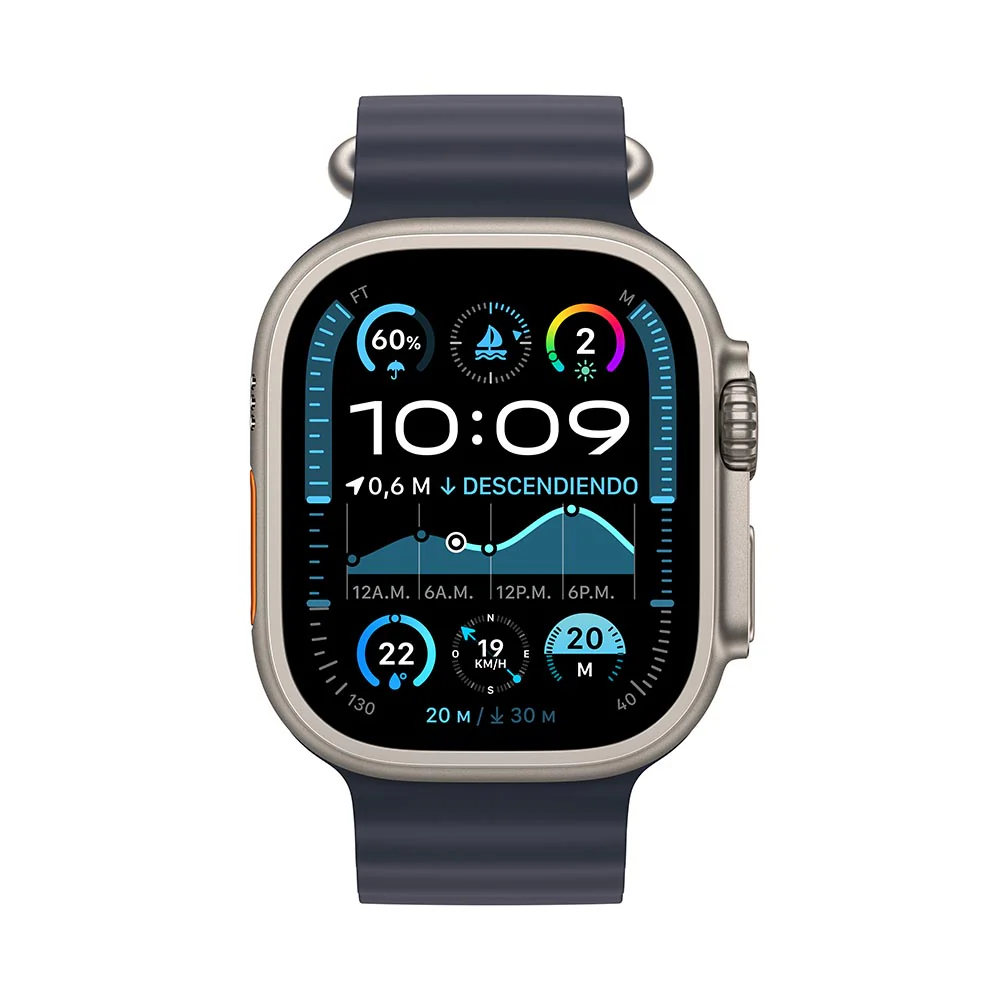 Apple Watch Ultra 2 GPS + Cellular • Caja de titanio natural de 49 mm • Correa Ocean azul marino - Image 2