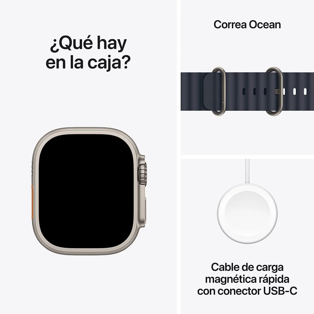 Apple Watch Ultra 2 GPS + Cellular • Caja de titanio natural de 49 mm • Correa Ocean azul marino - Image 9