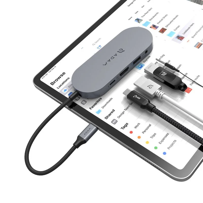 Multipuerto HUB ADAM ELEMENTS USB-C 4 en 1 SSD - Gris metalico - Image 4