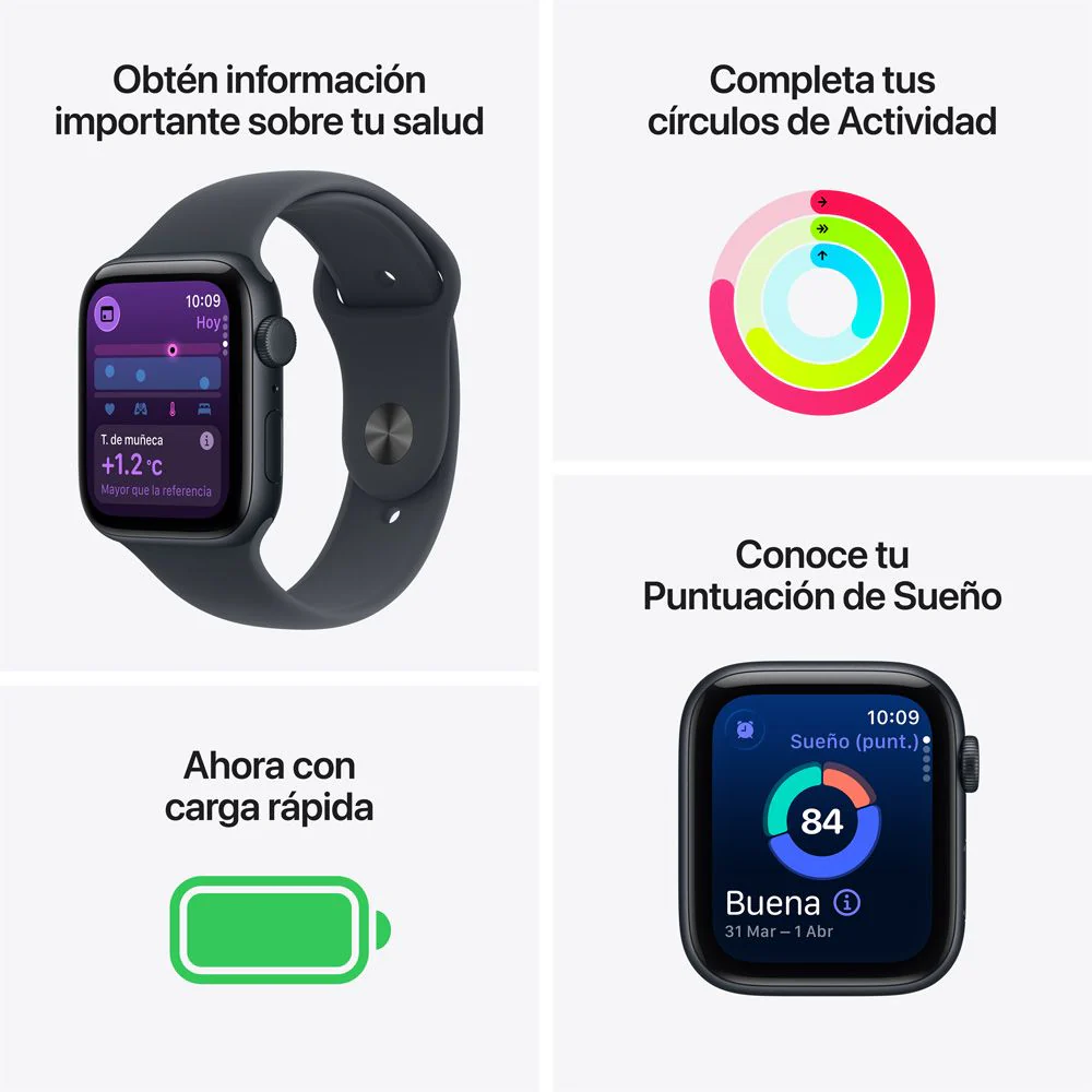 Apple Watch SE 3 GPS + Cellular • Caja de aluminio blanco estelar de 40 mm • Correa deportiva blanco estelar - S/M - Image 3