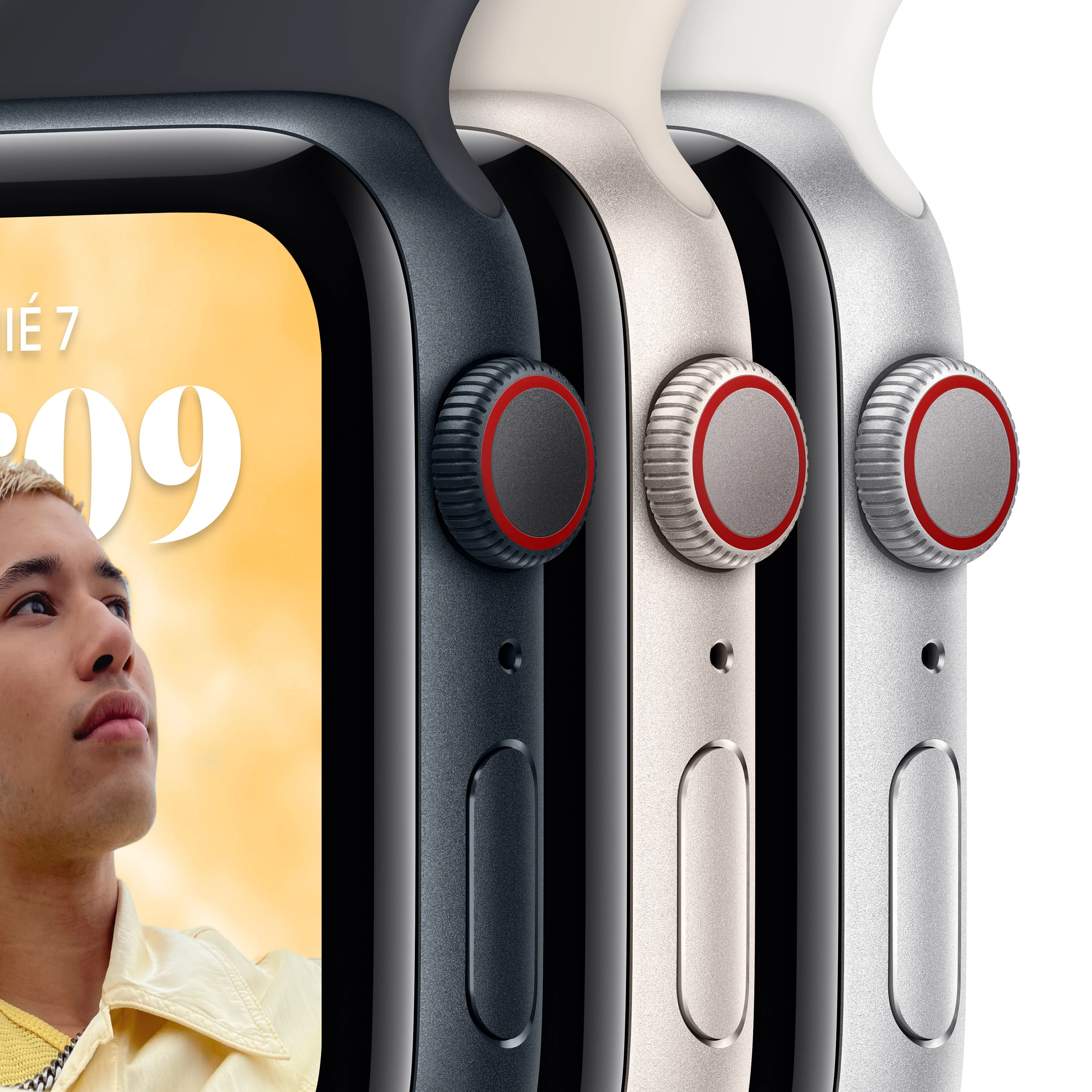 Apple Watch SE (GPS) 1ra Gen - Caja de aluminio en blanco estrella de 40 mm - Correa deportiva blanco estrella - Talla única - Image 3