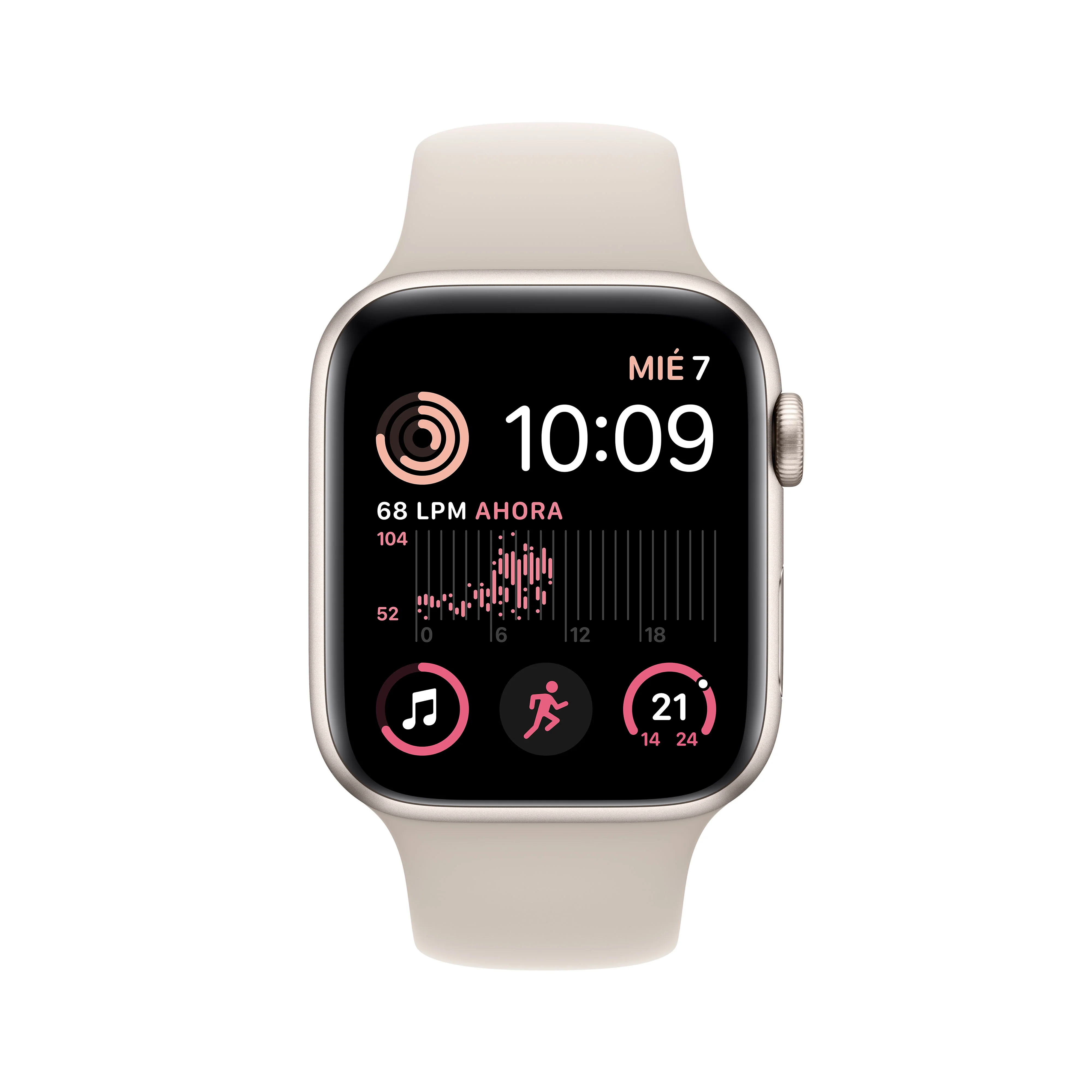 Apple Watch SE (GPS + Cellular) de 44 mm - Talla única - Caja de aluminio en blanco estrella - Correa deportiva blanco estrella - Image 2