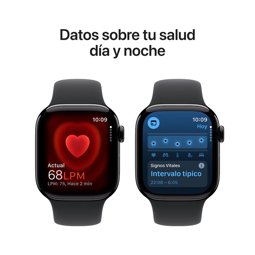 Apple Watch Series 10 GPS • Caja de aluminio negro azabache de 42 mm • Correa deportiva negra - S/M - Image 5