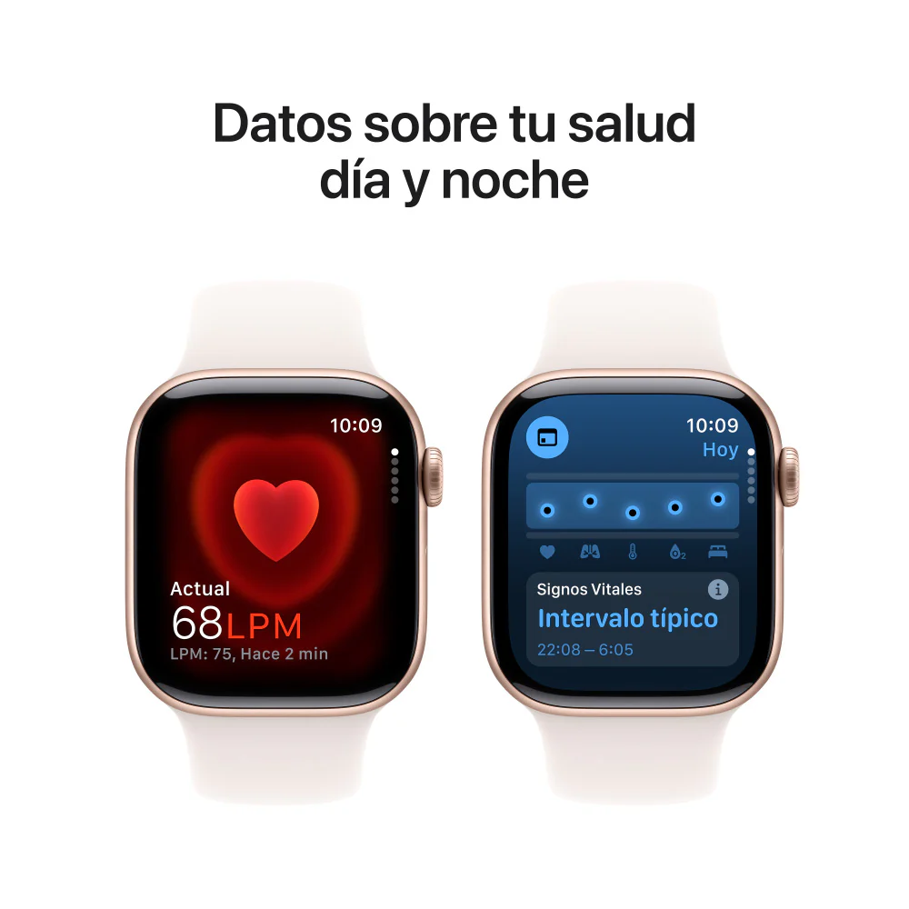 Apple Watch Series 10 GPS + Cellular • Caja de aluminio color oro rosa de 42 mm • Correa deportiva rosa rubor - S/M - Image 5