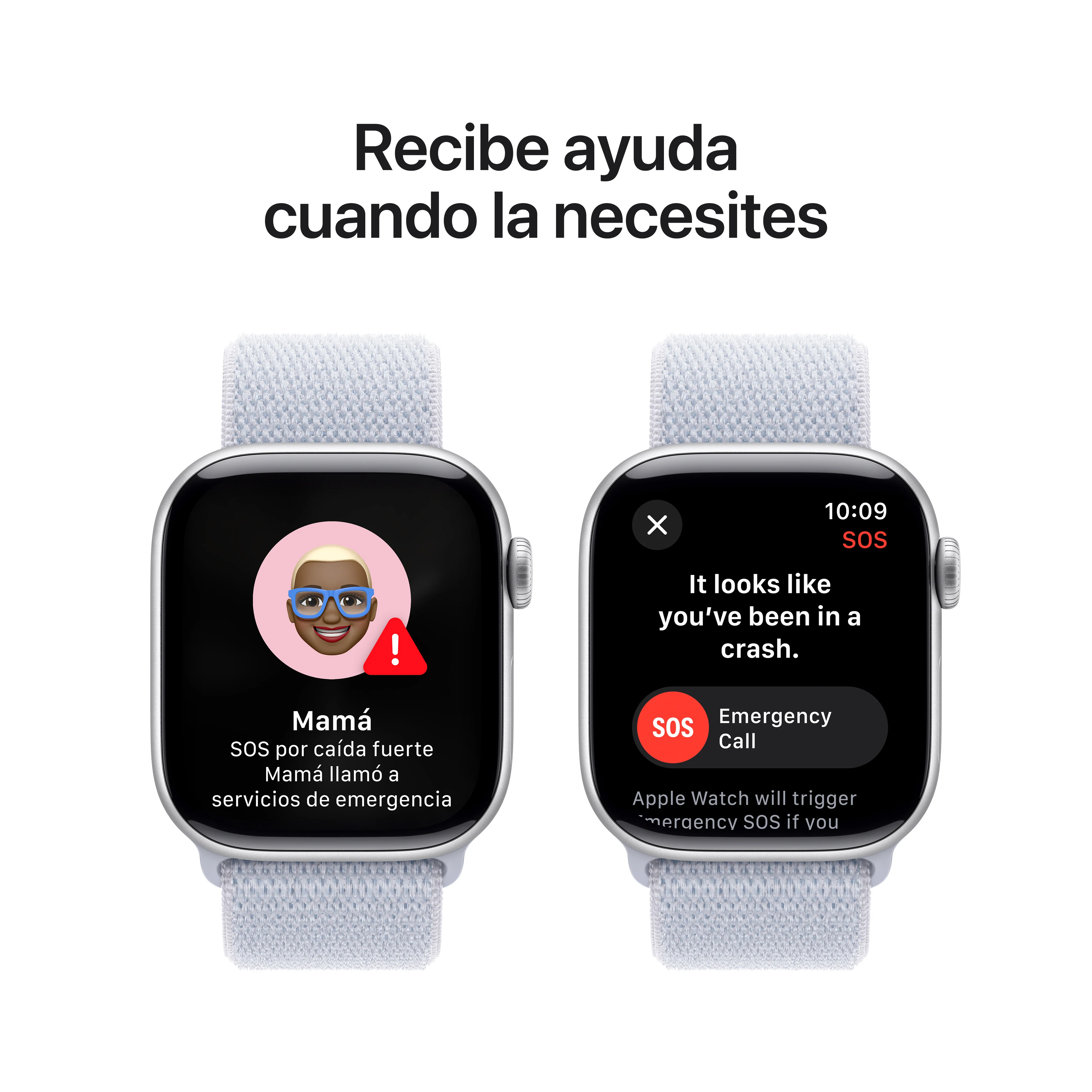 Apple Watch Series 10 GPS • Caja de aluminio color plata de 42 mm • Correa loop deportiva azul nube - Image 6