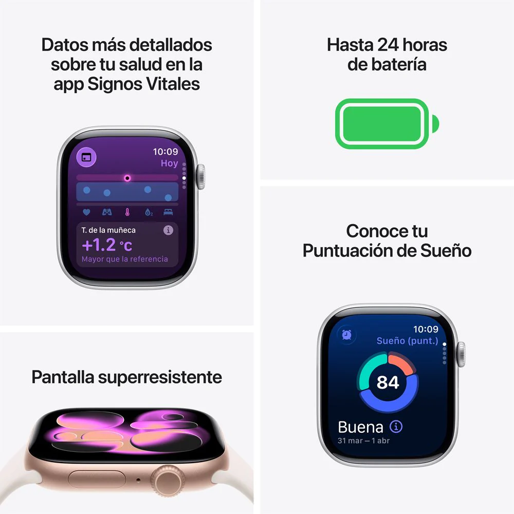 Apple Watch Series 11 GPS • Caja de aluminio negro azabache de 46 mm • Correa deportiva negra – M/L - Image 3