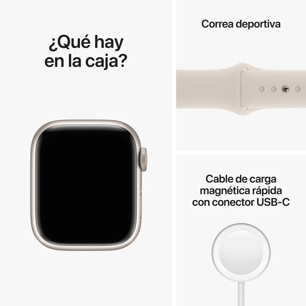 Apple Watch Series 8 (GPS) - Caja de aluminio en blanco estrella de 41 mm - Correa deportiva blanco estrella - Talla única - Image 9