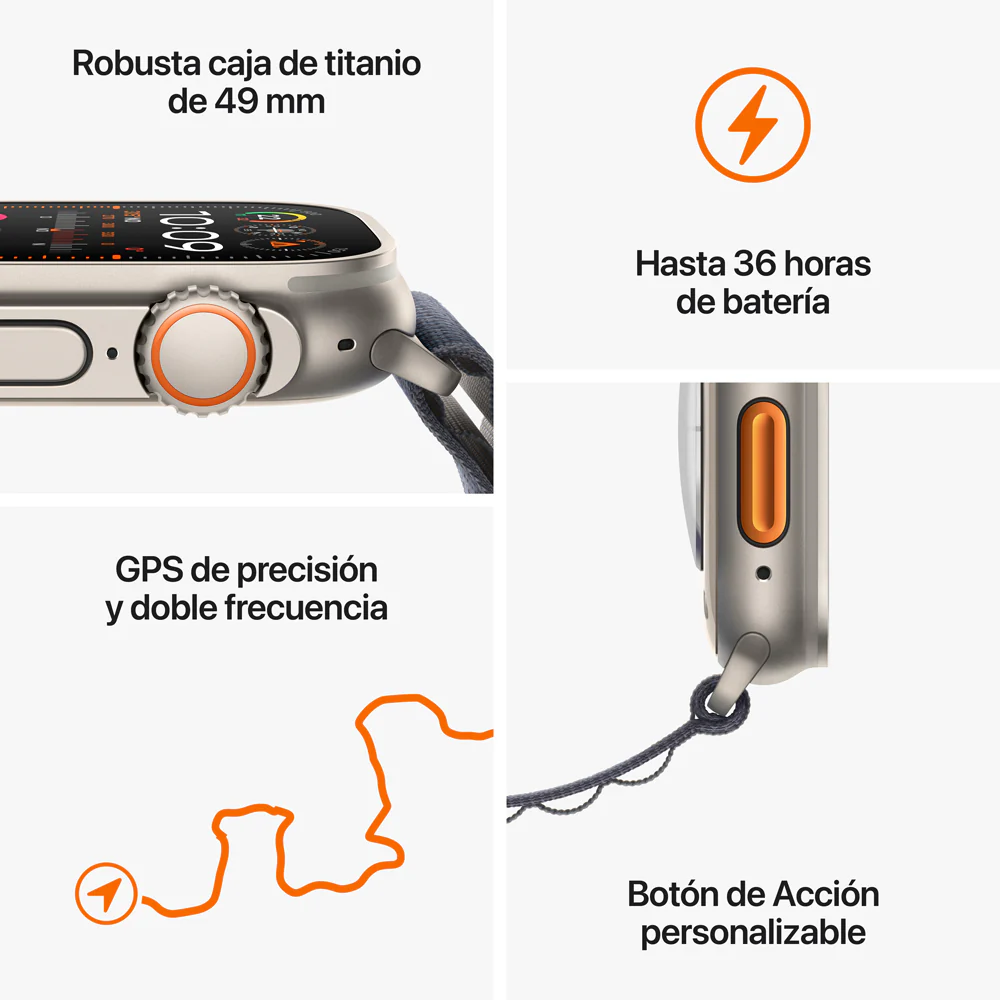 Apple Watch Ultra 2 GPS + Cellular • Caja de titanio de 49 mm • Correa Ocean azul - Image 8