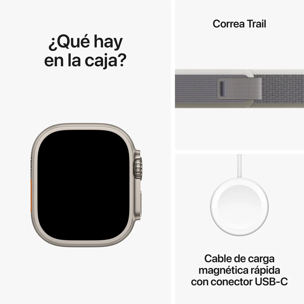 Apple Watch Ultra 2 GPS + Cellular • Caja de titanio de 49 mm • Correa Trail verde/gris - M/L - Image 9