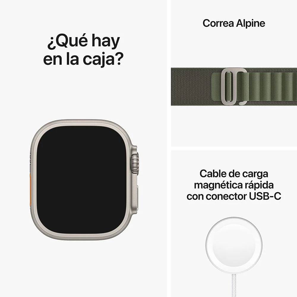 Apple Watch Ultra (GPS + Cellular) - Caja de titanio de 49 mm - Correa Loop Alpine verde - Talla S - Image 9