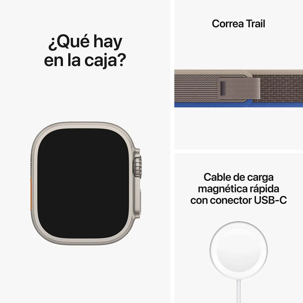 Apple Watch Ultra (GPS + Cellular) - Caja de titanio de 49 mm - Correa Loop Trail azul/gris - Talla S/M - Image 9