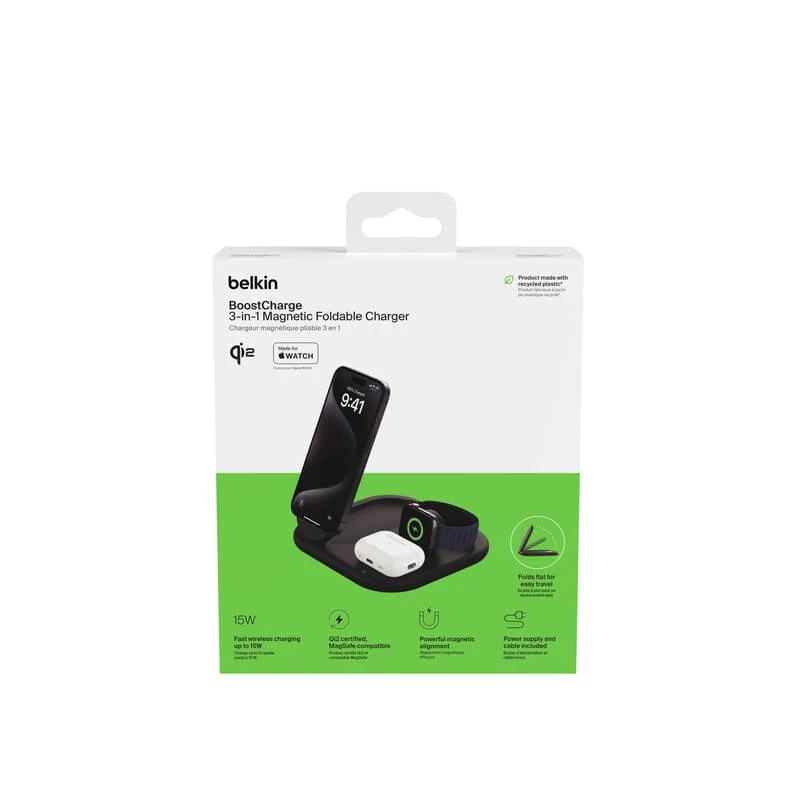 BASE DE CARGA BELKIN 3 EN 1 QI2 MGS BLK - Image 4