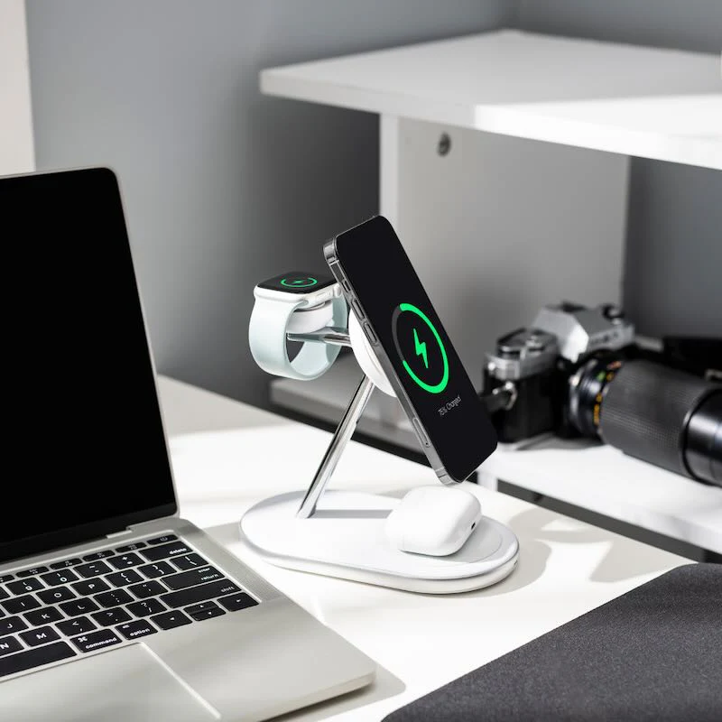 BASE DE CARGA VENTEV 3 EN 1 Qi2 15W MAGSAFE WHITE - Image 4