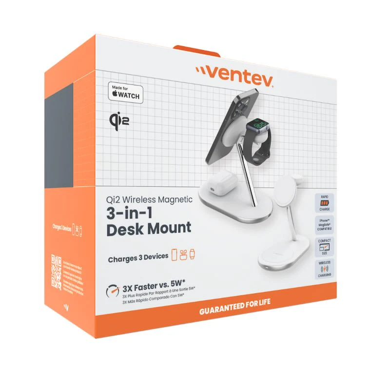 BASE DE CARGA VENTEV 3 EN 1 Qi2 15W MAGSAFE WHITE - Image 5