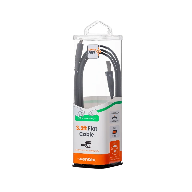 CABLE VENTEV FLAT USB-A A USB-C 1M GRY - Image 2