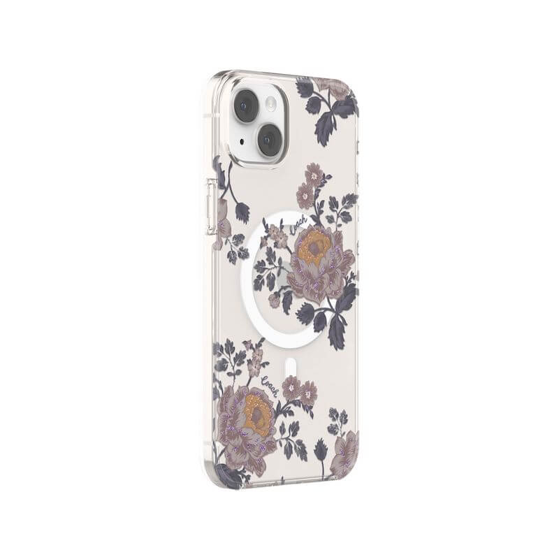 Case protectora Coach con MagSafe Para iPhone 14 Plus- Moody Floral/Púrpura - Image 3