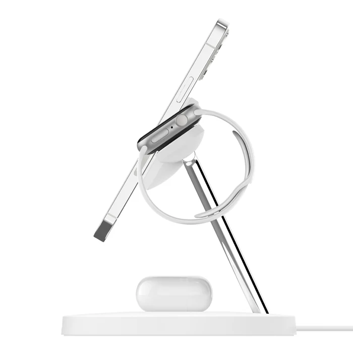 Base inalámbrica Belkin 3 en 1 compatible Con MagSafe 15W- Blanco - Image 4