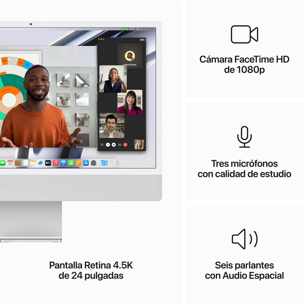 iMac con pantalla Retina 4,5K de 24 pulgadas: Chip M3 de Apple con CPU de 8 núcleos y GPU de 10 núcleos, 512 GB SSD - Plata - Image 5