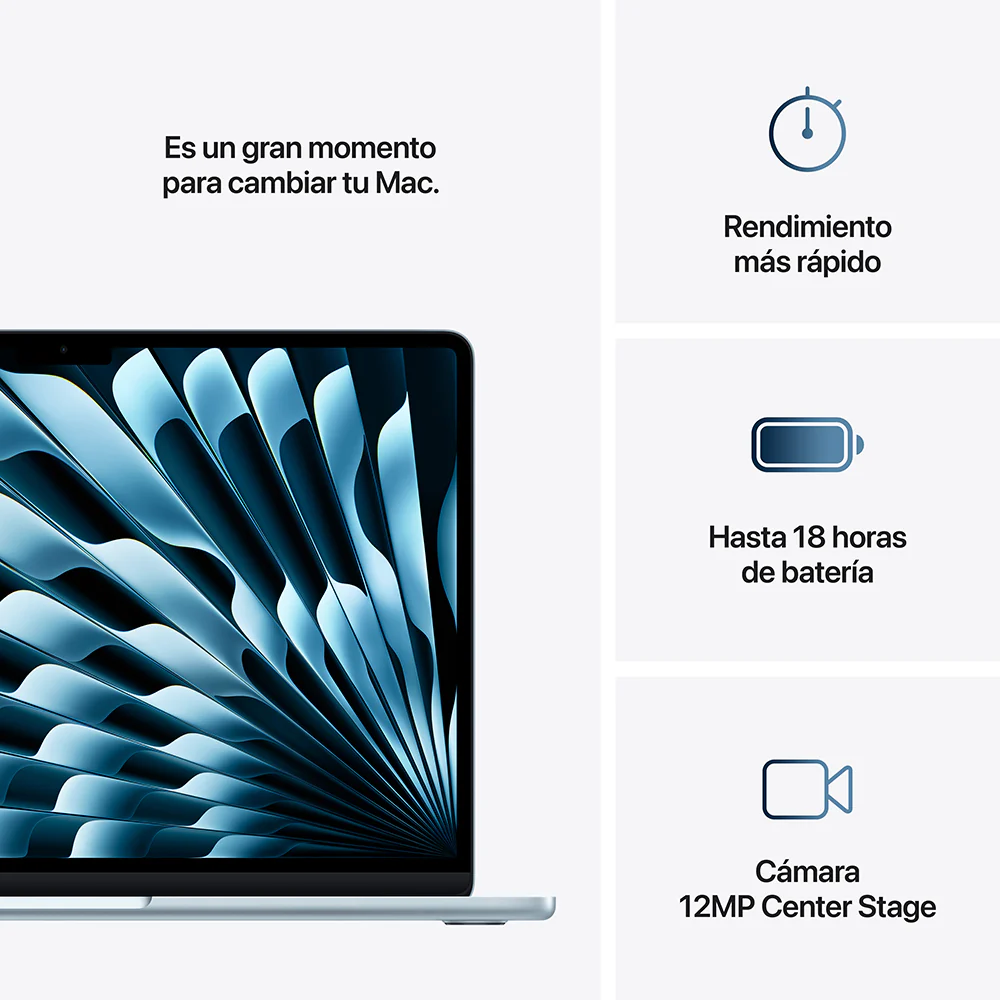 MacBook Air de 13 pulgadas: Chip M4 de Apple con CPU de 10 núcleos y GPU de 10 núcleos, 512 GB SSD - Azul cielo - Image 10