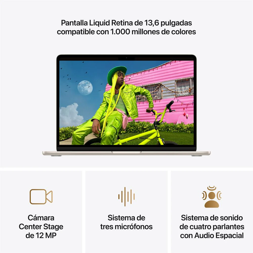 MacBook Air de 13 pulgadas: Chip M5 de Apple con CPU de 10 núcleos y GPU de 10 núcleos, 1 TB SSD - Blanco estrella - Image 5