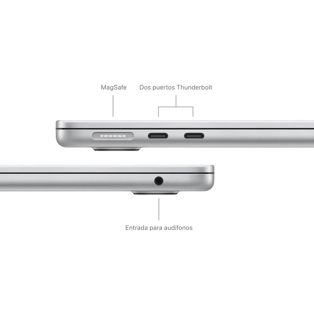 MacBook Air de 13 pulgadas: Chip M3 de Apple con CPU de 8 núcleos y GPU de 10 núcleos, 512 GB SSD - Plata - Image 7
