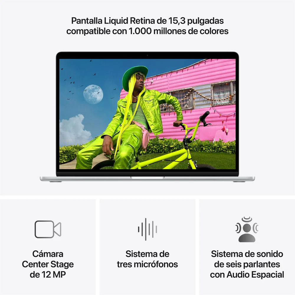 MacBook Air de 15 pulgadas: Chip M5 de Apple con CPU de 10 núcleos y GPU de 10 núcleos, 1 TB SSD - Plata - Image 5