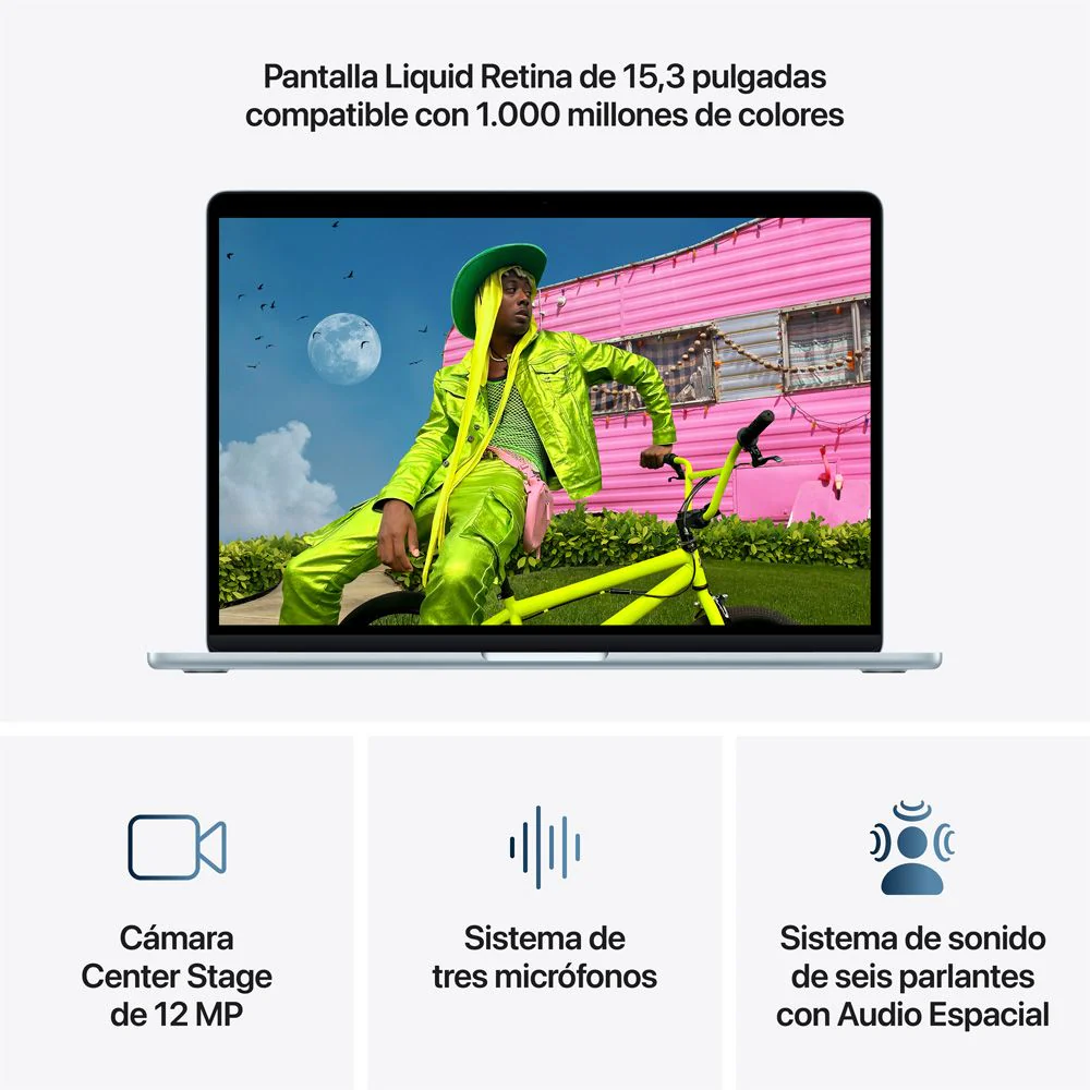 MacBook Air de 15 pulgadas: Chip M5 de Apple con CPU de 10 núcleos y GPU de 10 núcleos, 512 GB SSD - Azul cielo - Image 5