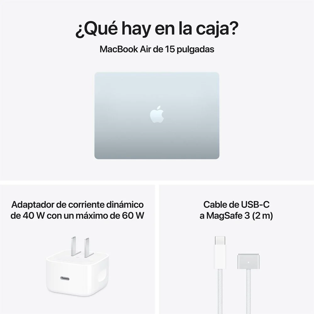 MacBook Air de 15 pulgadas: Chip M5 de Apple con CPU de 10 núcleos y GPU de 10 núcleos, 1 TB SSD - Azul cielo - Image 9