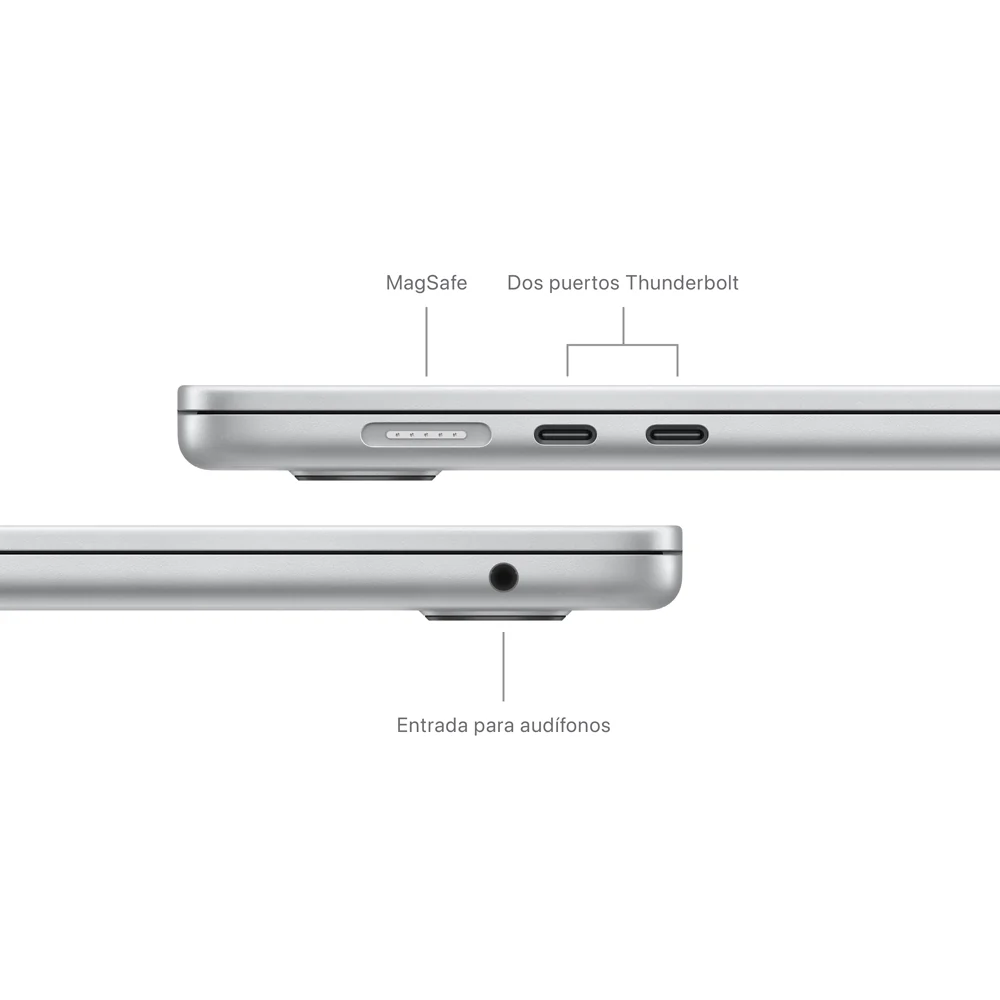 MacBook Air de 15 pulgadas: Chip M3 de Apple con CPU de 8 núcleos y GPU de 10 núcleos, 256 GB SSD - Plata - Image 7