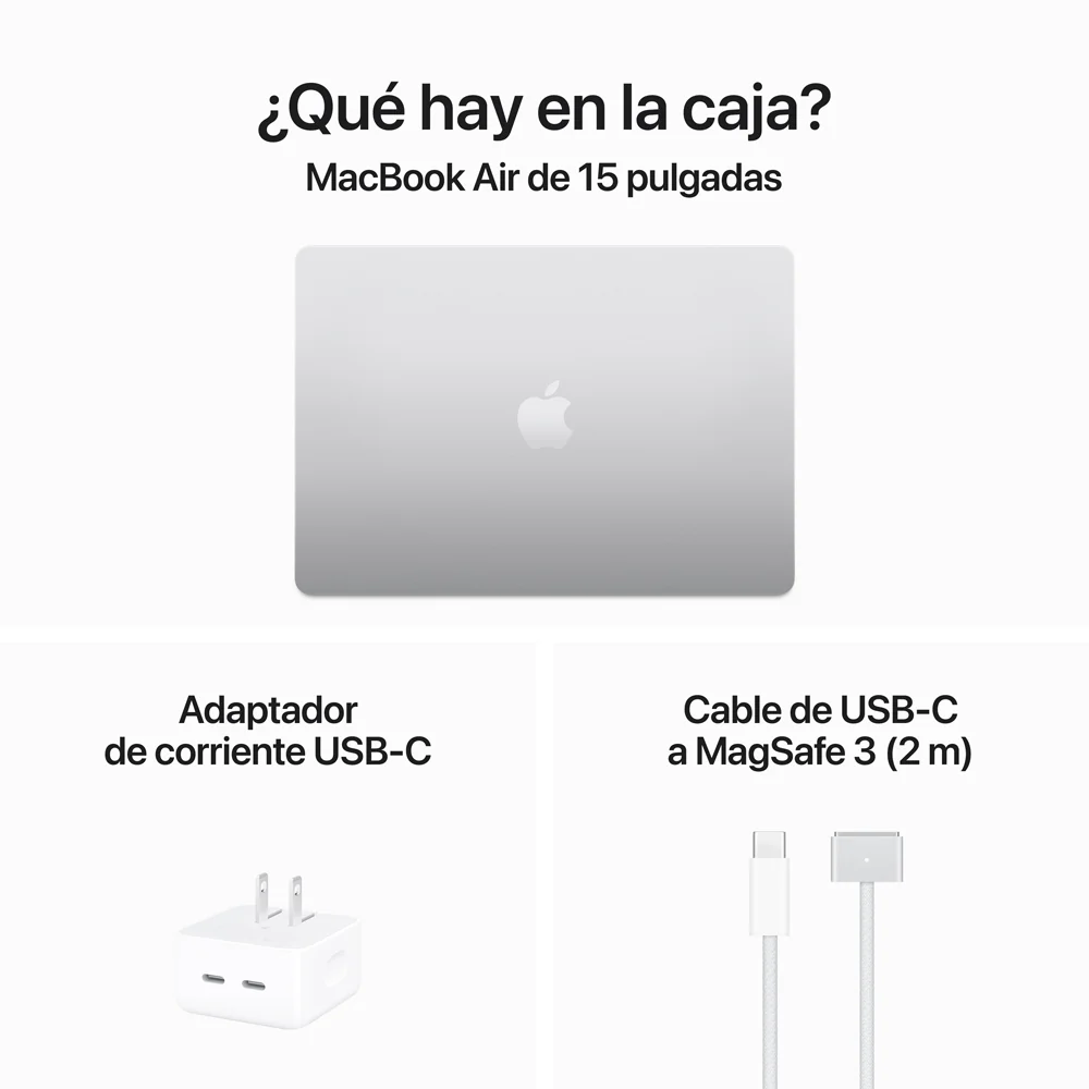 MacBook Air de 15 pulgadas: Chip M3 de Apple con CPU de 8 núcleos y GPU de 10 núcleos, 512 GB SSD - Plata - Image 9