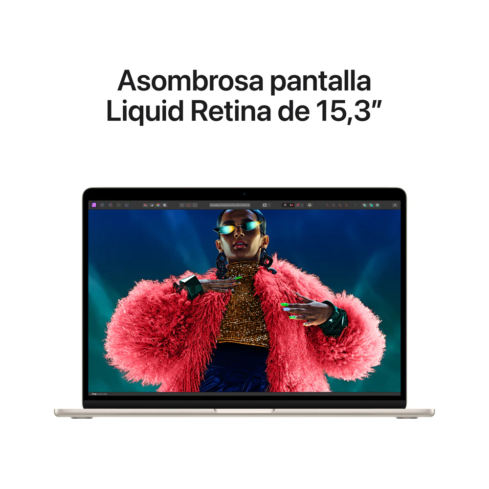 MacBook Air de 15 pulgadas: Chip M3 de Apple con CPU de 8 núcleos y GPU de 10 núcleos, 256 GB SSD - Blanco estrella - Image 5