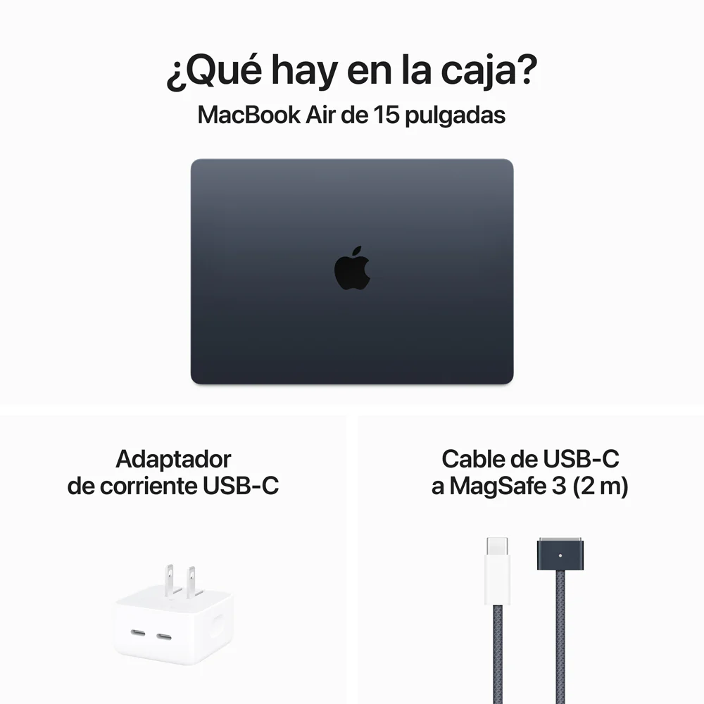 MacBook Air de 15 pulgadas: Chip M3 de Apple con CPU de 8 núcleos y GPU de 10 núcleos, 256 GB SSD - Azul medianoche - Image 9