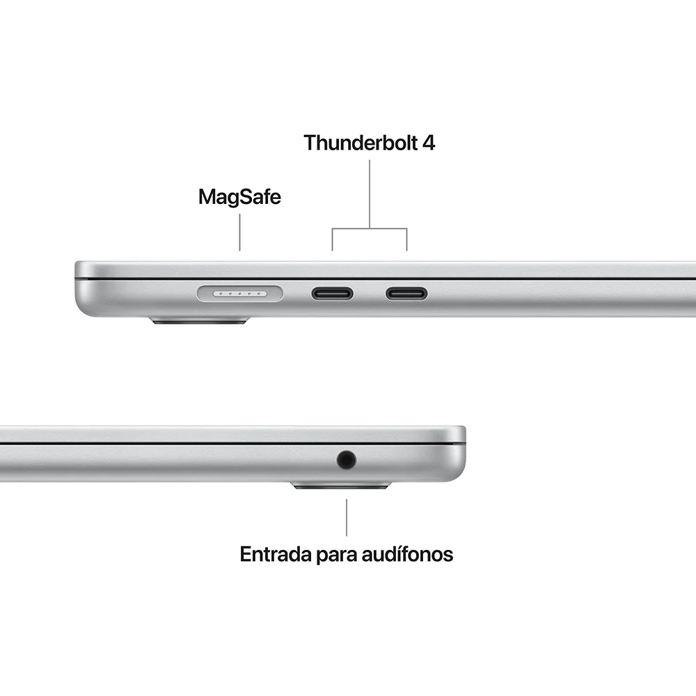 MacBook Air de 15 pulgadas: Chip M4 de Apple con CPU de 10 núcleos y GPU de 10 núcleos, 512 GB SSD - Plata - Image 7