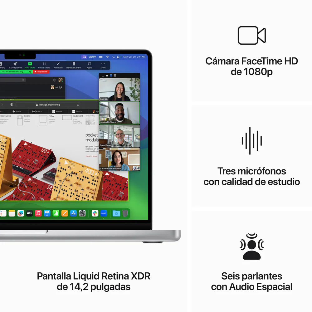 MacBook Pro de 14 pulgadas: Chip M3 de Apple con CPU de 8 núcleos y GPU de 10 núcleos, 1 TB SSD - Plata - Image 5