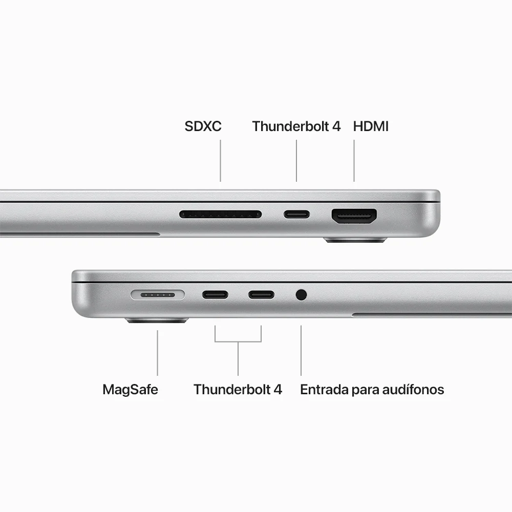 MacBook Pro de 14 pulgadas: Chip M3 Pro de Apple con CPU de 11 núcleos y GPU de 14 núcleos, 512 GB SSD - Plata - Image 6