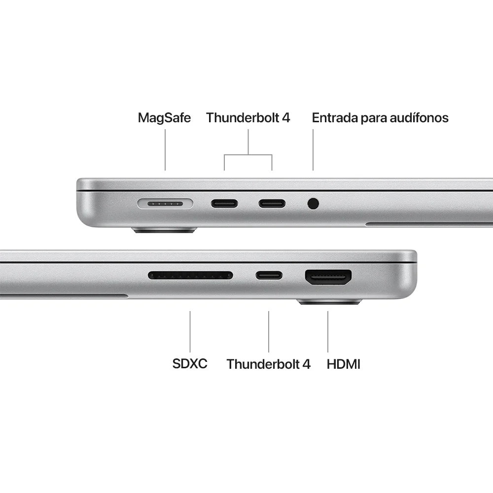 MacBook Pro de 14 pulgadas: Chip M4 de Apple con CPU de 10 núcleos y GPU de 10 núcleos, 512 GB SSD - Plata - Image 7