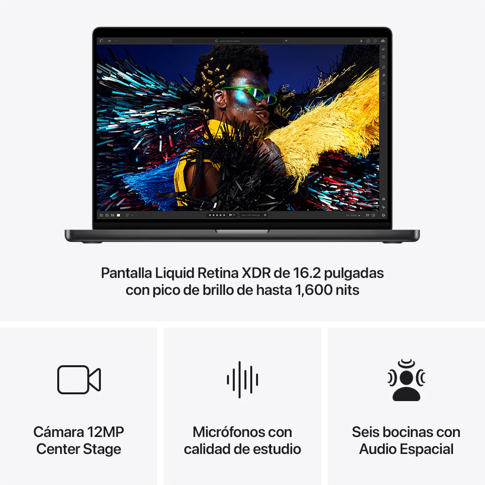 MacBook Pro de 16 pulgadas: Chip M4 Max de Apple con CPU de 14 núcleos y GPU de 32 núcleos, 1 TB SSD - Negro espacial - Image 6