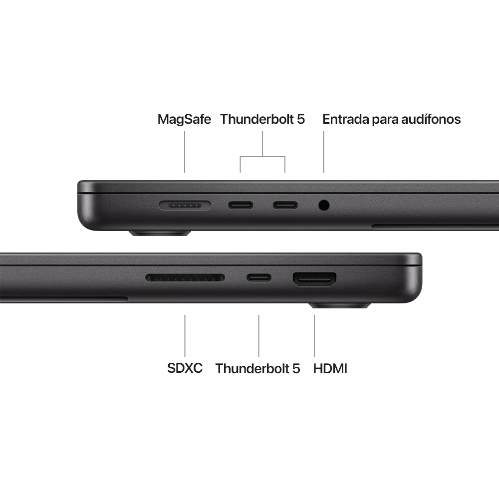 MacBook Pro de 16 pulgadas: Chip M4 Pro de Apple con CPU de 14 núcleos y GPU de 20 núcleos, 512 GB SSD - Negro espacial - Image 7