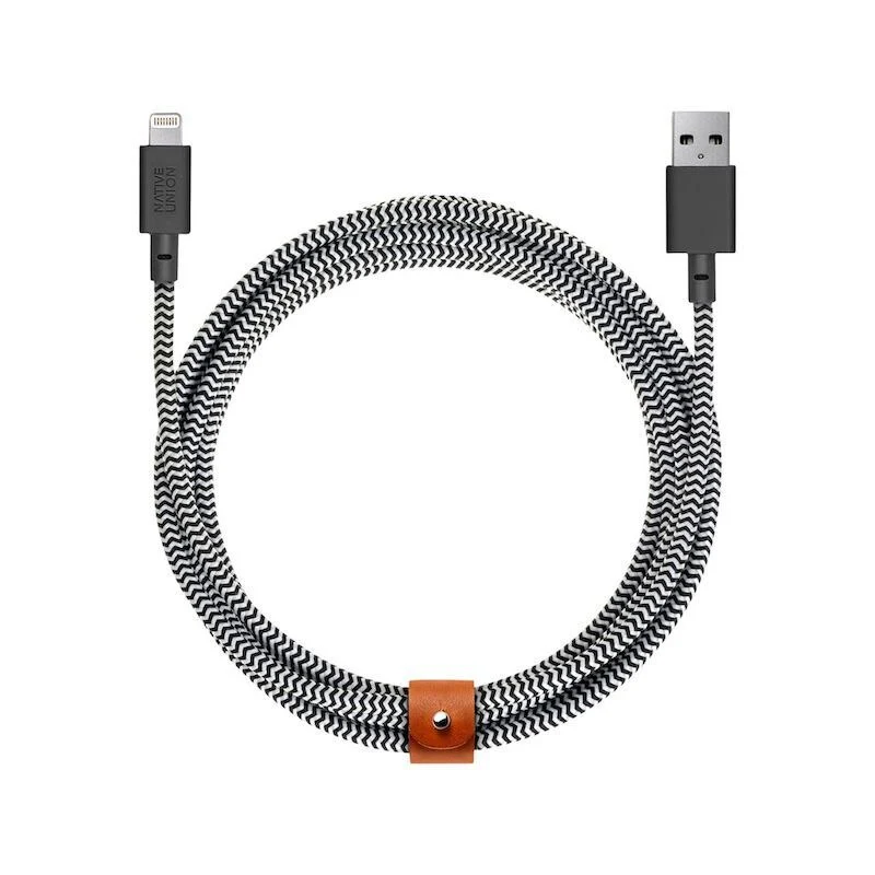 Cable Trenzado Native Union Lightning Belt Cable XL 3m - Negro/Blanco - Image 2