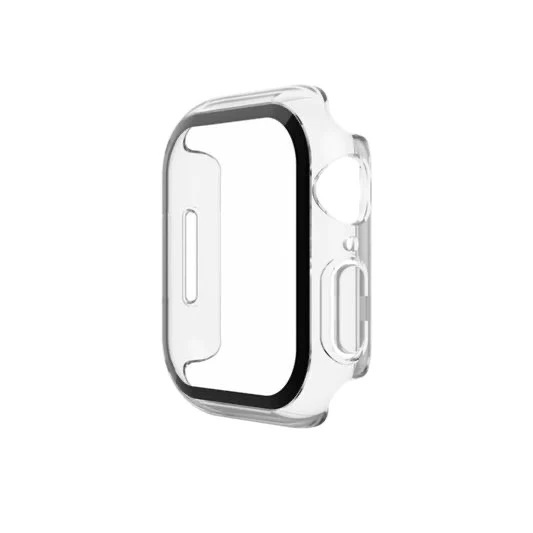 Bómper protector para Apple Watch en cristal y bordes de policarbonato para Apple Watch series 10 42mm, que protege la pantalla de tu Apple Watch ante cualquier golpe y/o caída. fácil y rápida instalación. dos unidades por empaque.